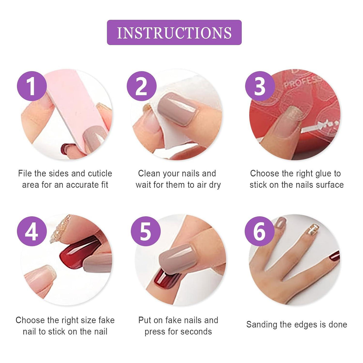 24 Stück Press on Nägel Vollabdeckung Nude Weiß French Tip