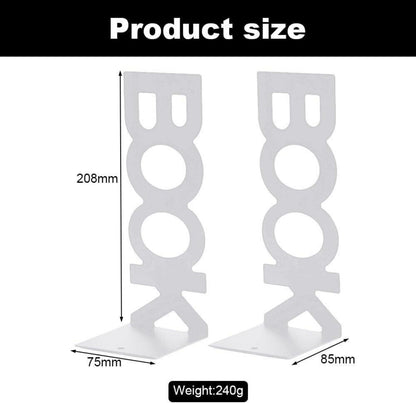 Buchstütze Metall 'Book' Weiß 4er Set Bücherhalter Organizer