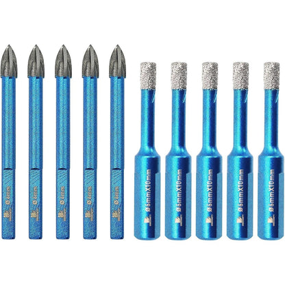 Diamantbohrer Set für Fliesen & Granit, 10 Stück