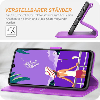 Samsung Galaxy A05s Handyhülle - Premium Leder Klapphülle mit Kartenschlitzen und Standfunktion - Violett