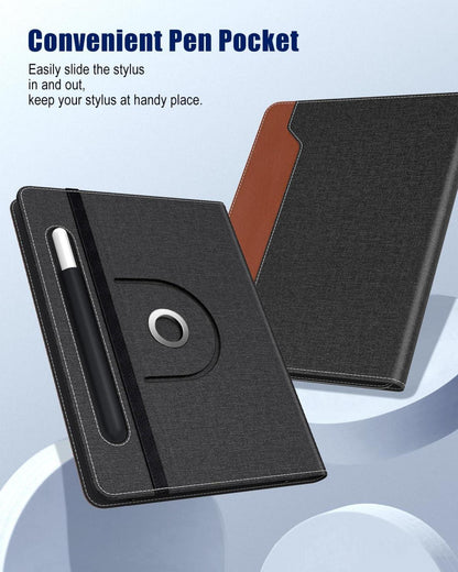 Tablet Hülle 360 Grad drehbar Stifttasche 9-11 Zoll Touchscreen Denim