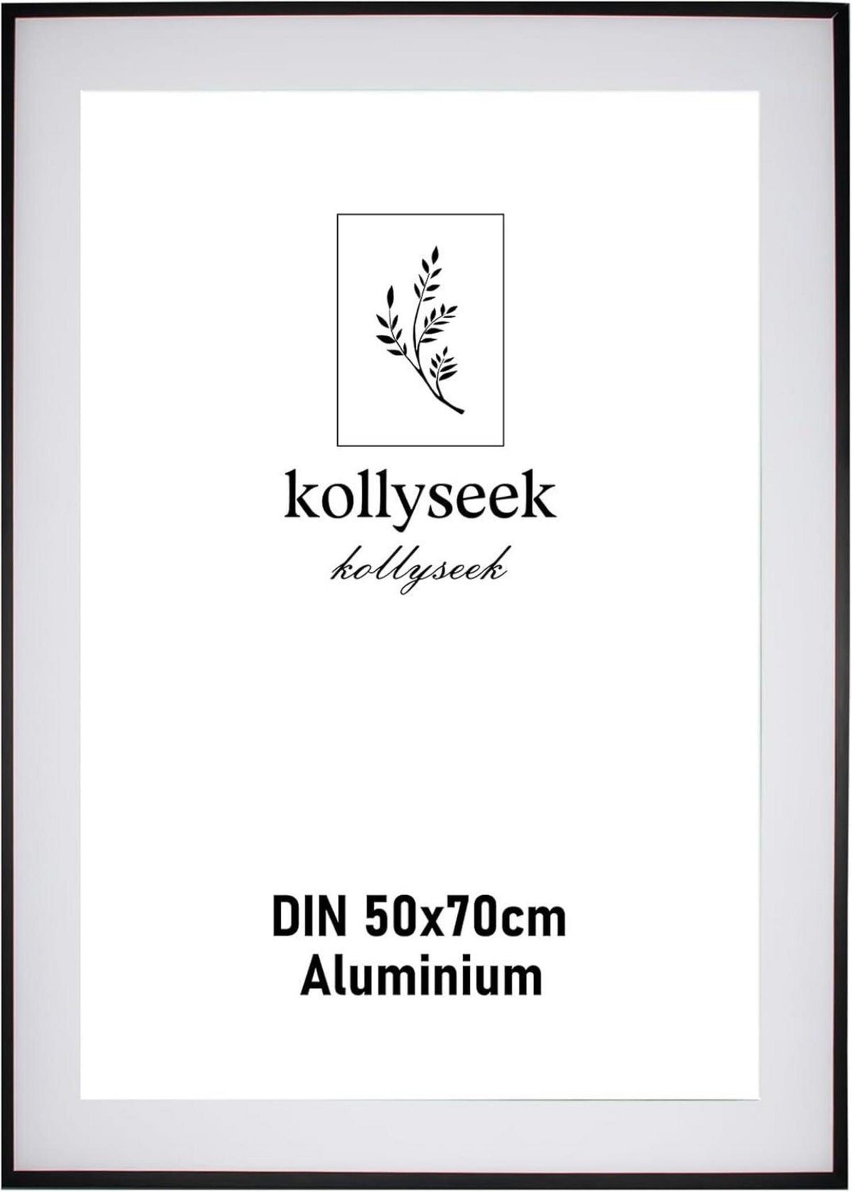 Bilderrahmen Aluminium 50x70cm Schwarz Acrylglas Passepartout