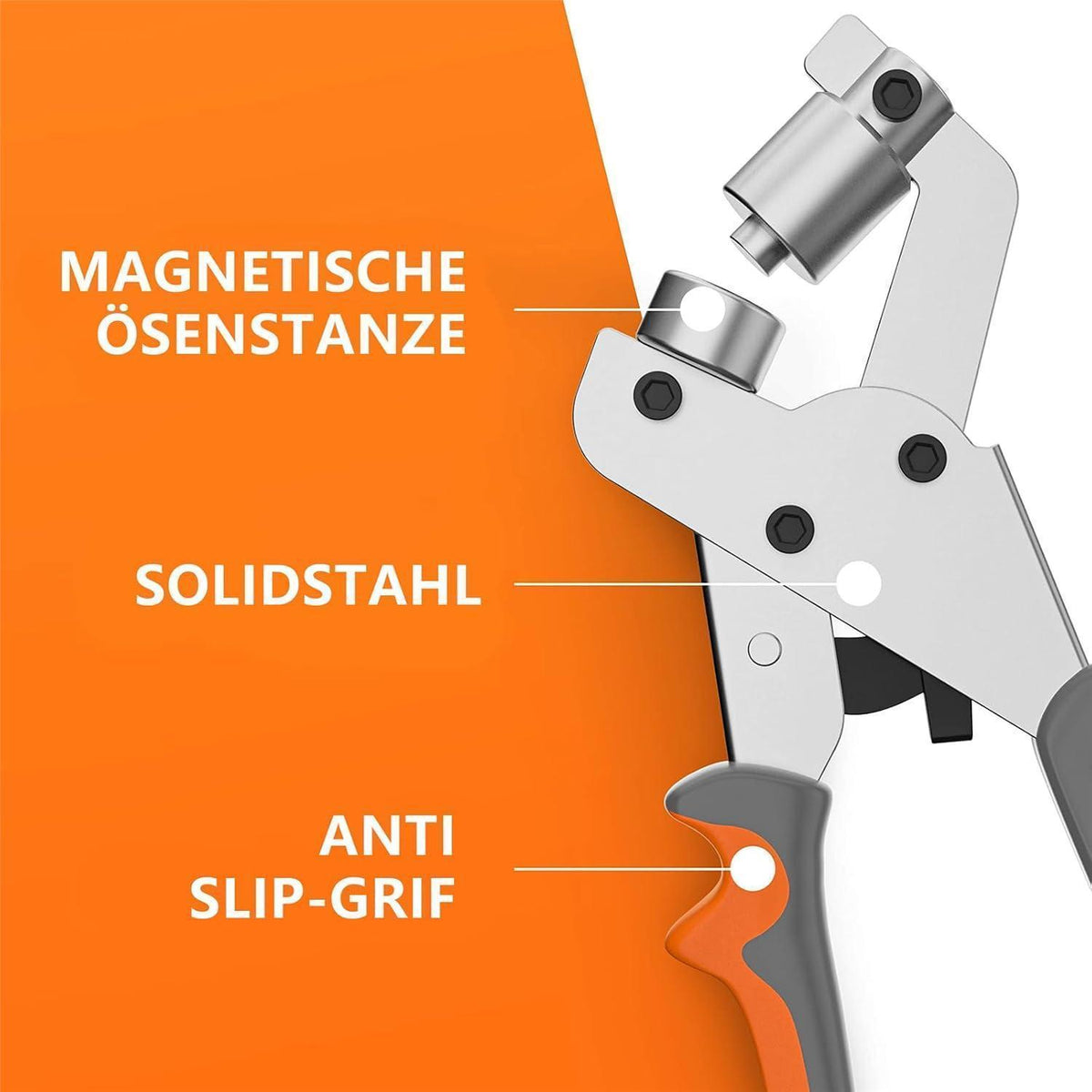 Ösenzange Set 10mm - 500 Ösen für Leder, Stoff & Plane