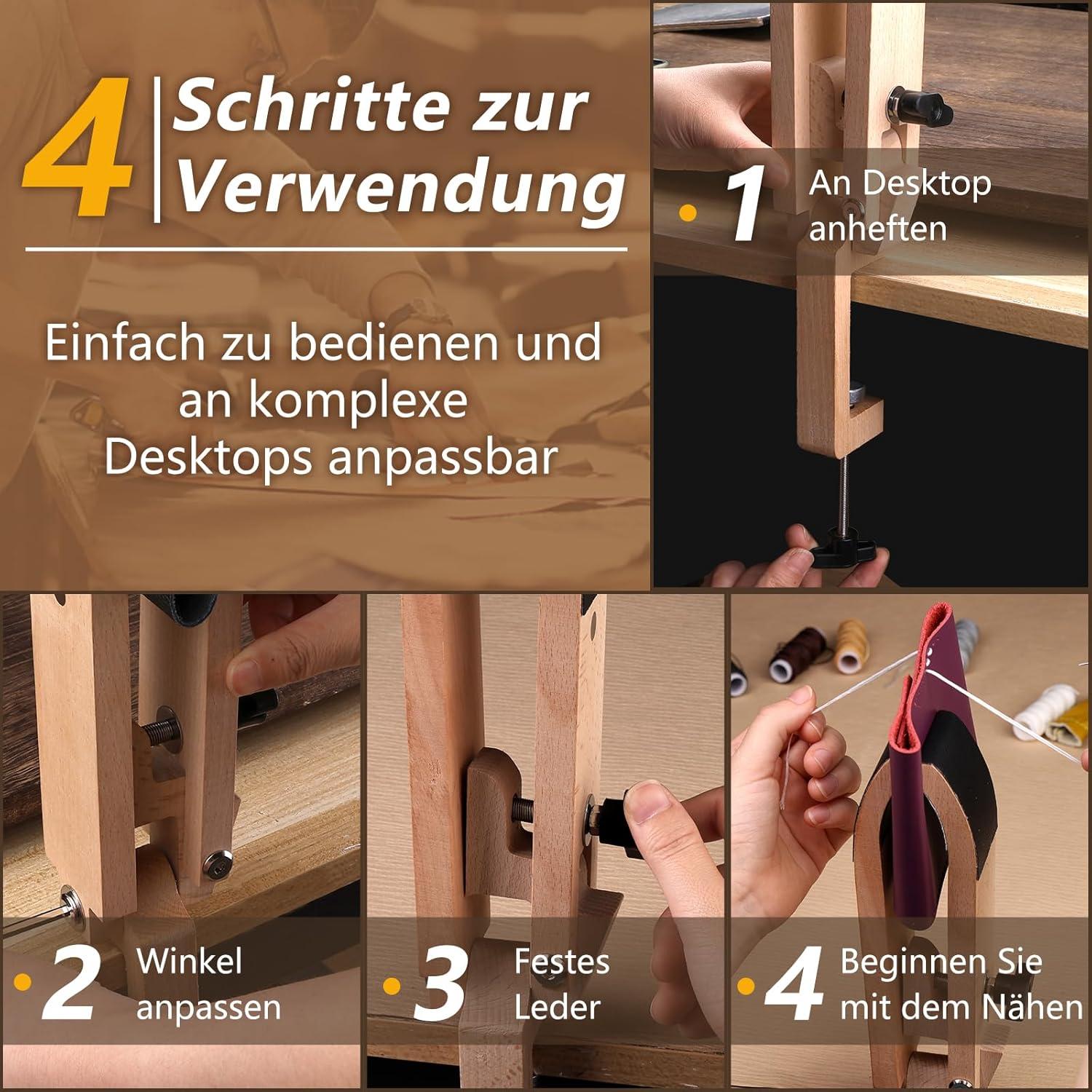 Leder-Nähpony Tisch Schreibtisch Nähen DIY Handnähen Zubehör Kit