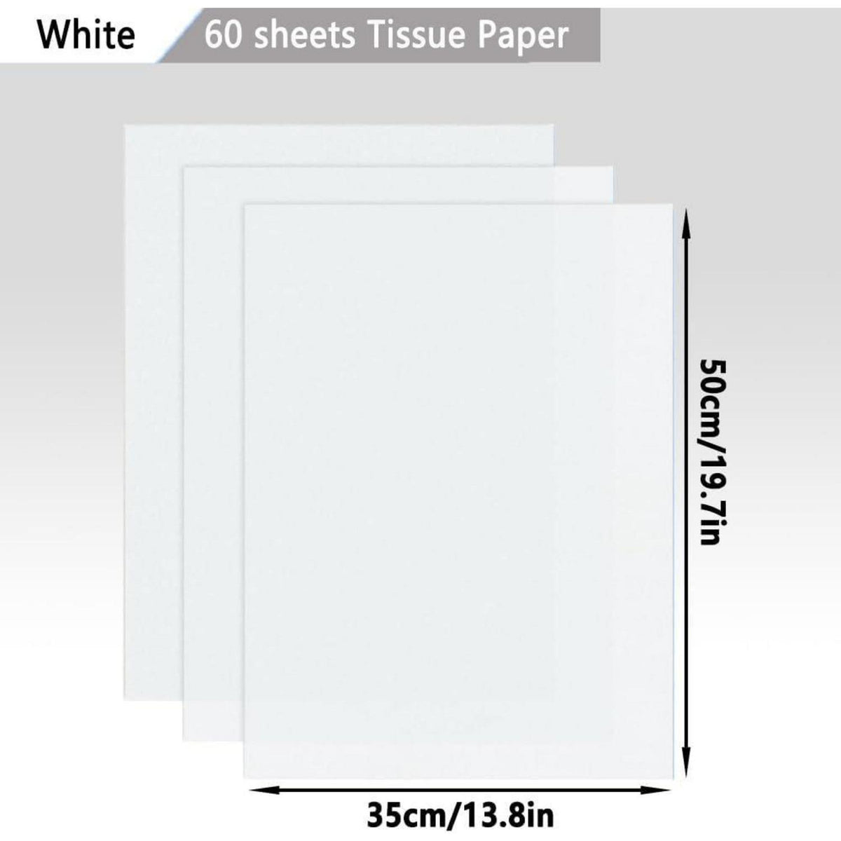 Weißes Seidenpapier 35x50 cm – 60 Blatt Geschenkpapier