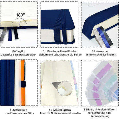 Liniert Notizbuch B5 – 360 Seiten, Braun