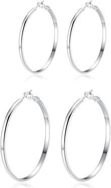925 Sterling Silber Creolen Ohrringe Damen Hypoallergen 30/40mm