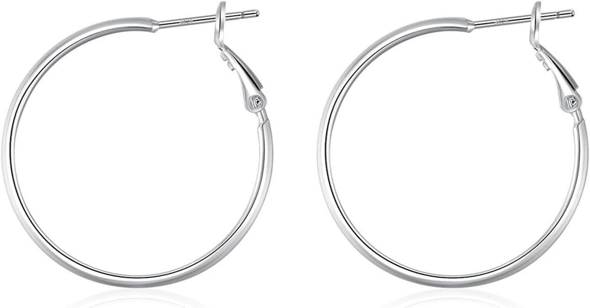 925 Sterling Silber Creolen Ohrringe für Damen 30/40mm