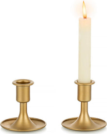 Goldener Kerzenhalter für Stabkerzen 2er Set festlich dekorativ