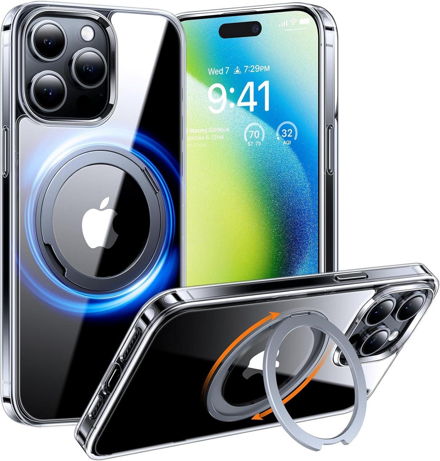 TORRAS iPhone 15 Pro Hülle MagSafe Ringständer Stoßfest