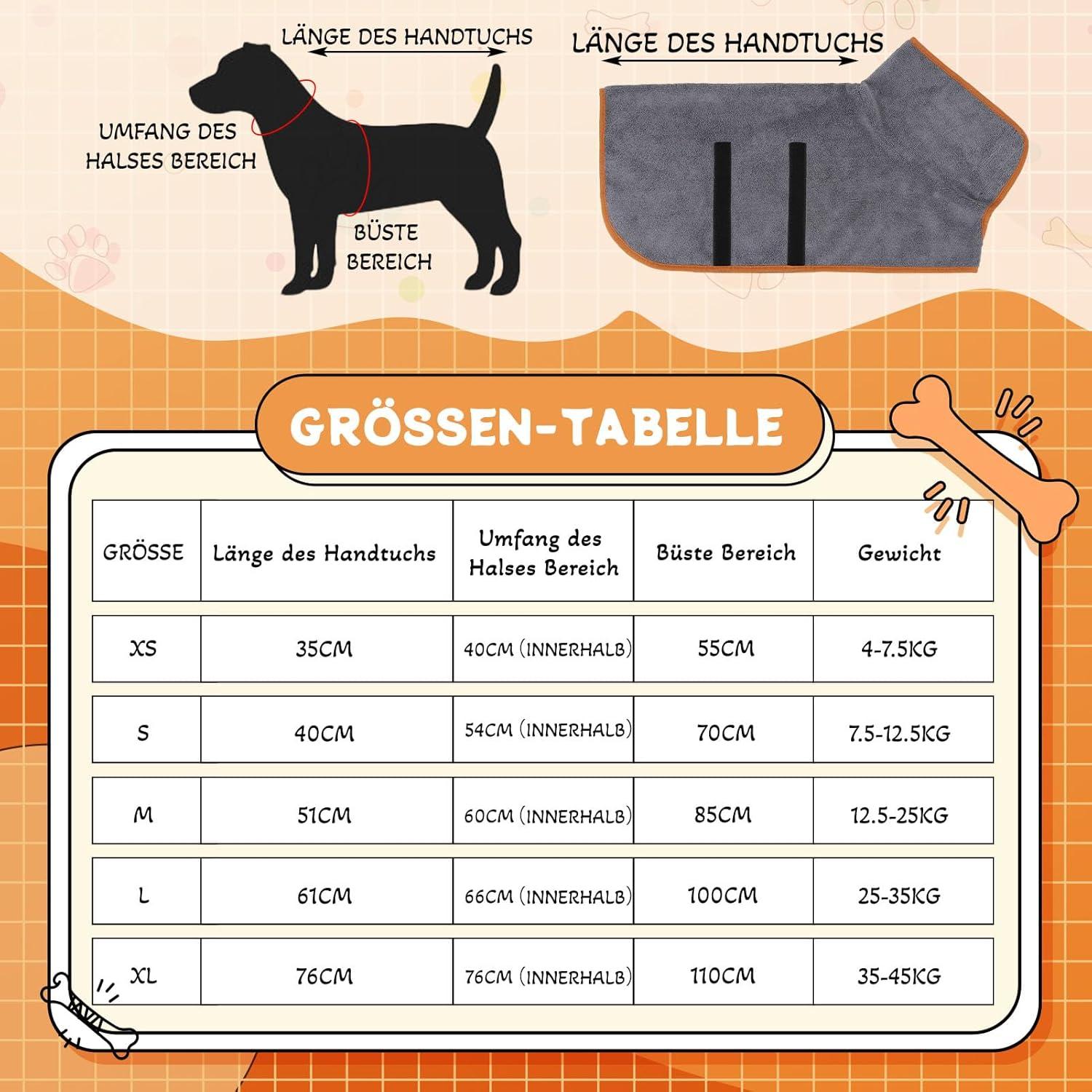 Jostift Hundebademantel Mikrofaser Saugfähig Trocknend