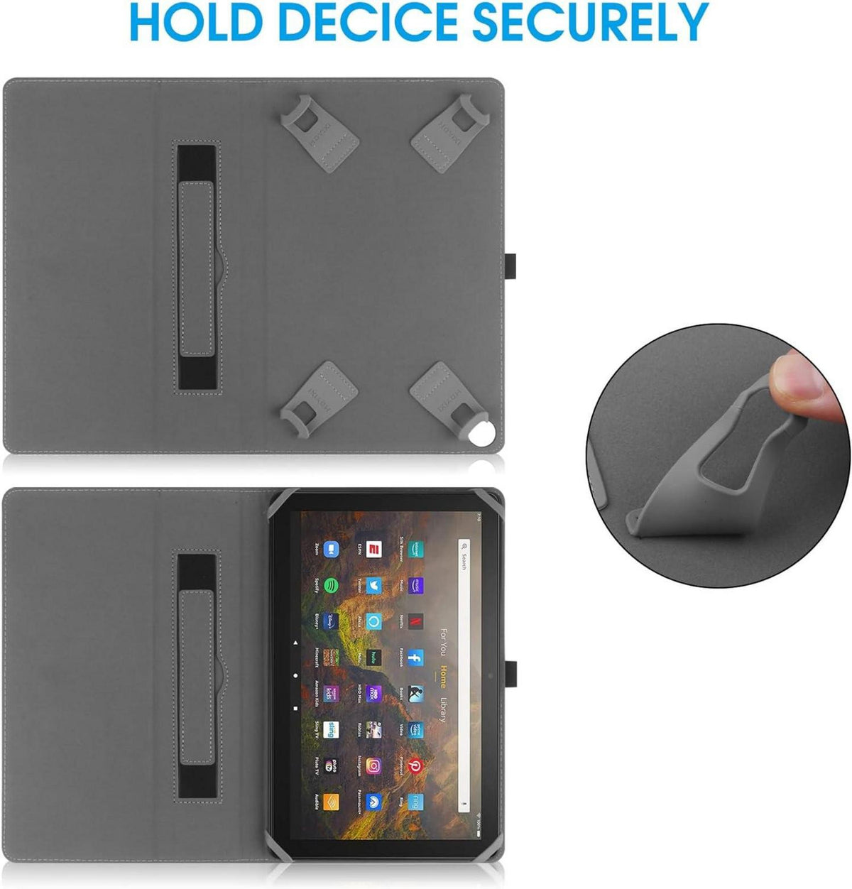Universal Tablet Hülle 10-11 Zoll mit Ständer und Handschlaufe - Grün