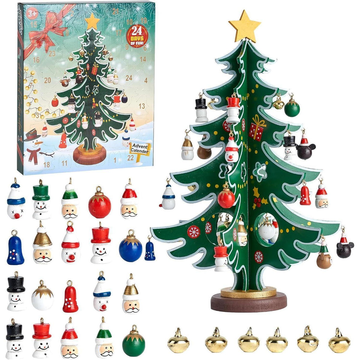 DIY Adventskalender Kinder mit Mini Weihnachtsbaum & 30 Anhängern