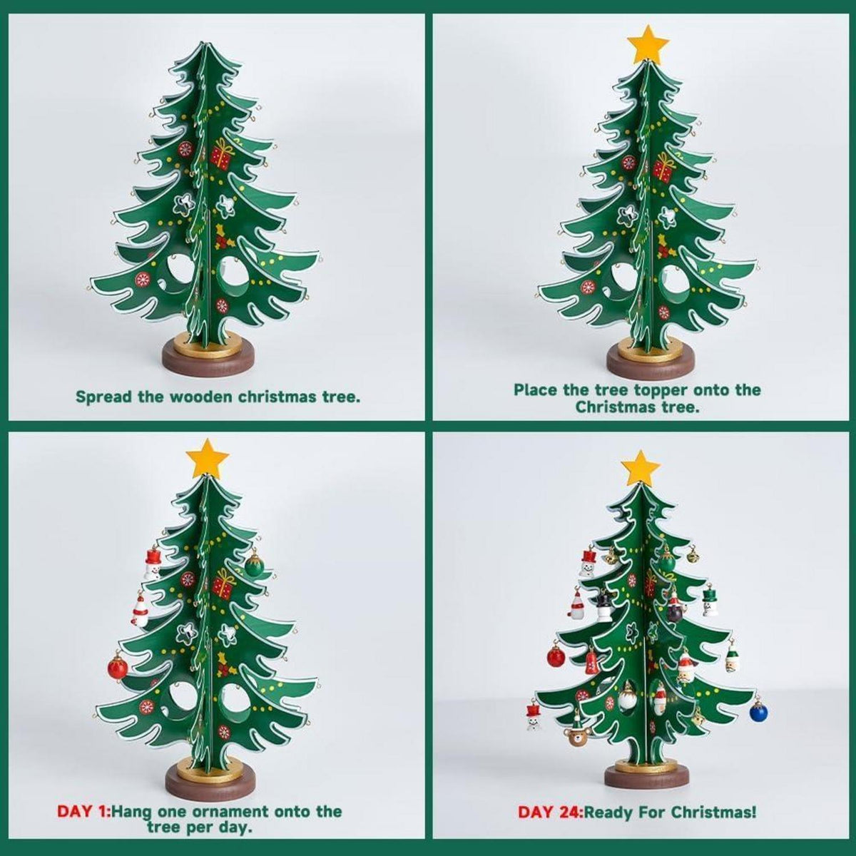 DIY Adventskalender Kinder mit Mini Weihnachtsbaum & 30 Anhängern