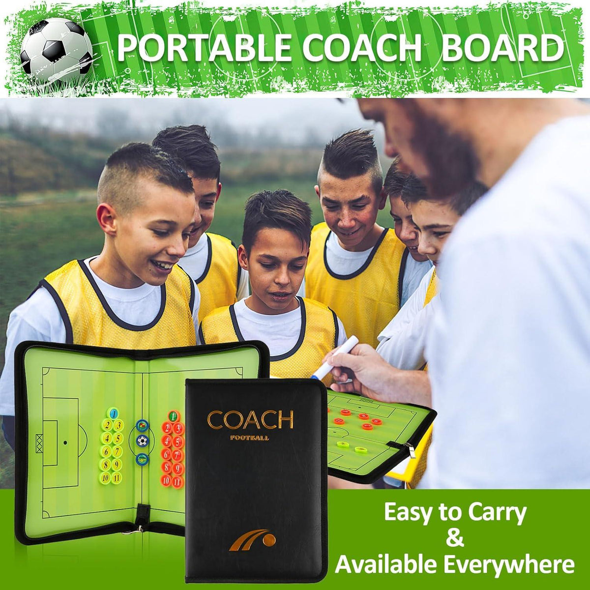 Taktiktafel Fußball Trainermappe mit Zubehör Magneten
