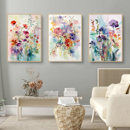 3er Set Blumen Poster Aesthetic Wanddeko 30x40 cm