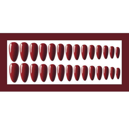 Burgundrote Almond Press On Nails – Elegante Kunstnägel zum Aufkleben