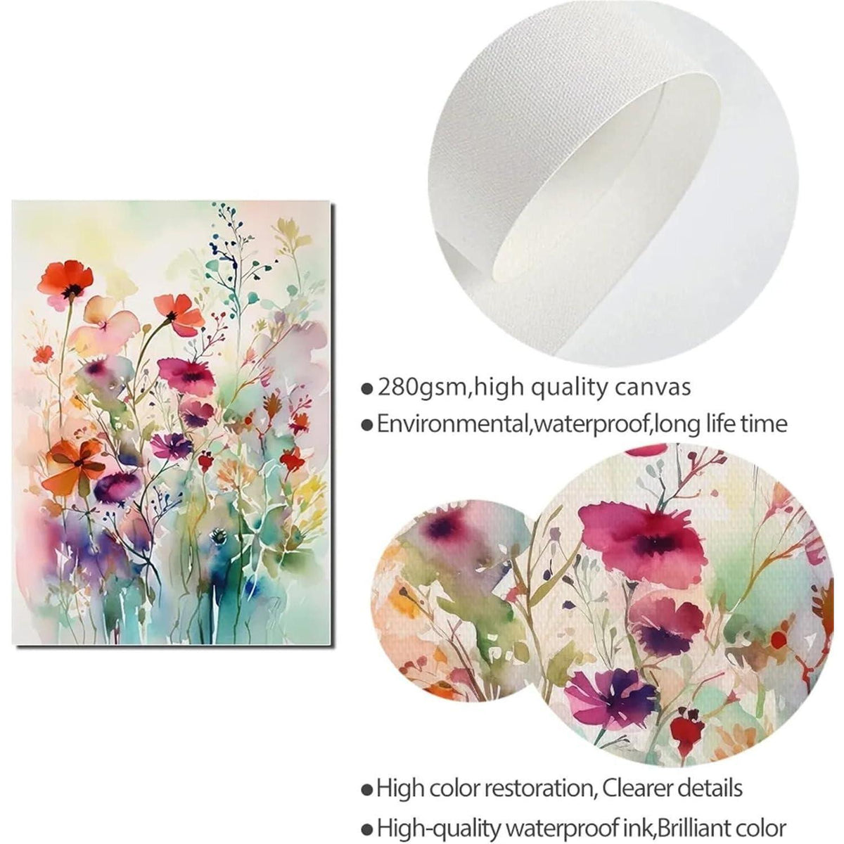 3er Set Blumen Poster Aesthetic Wanddeko 50x70 cm