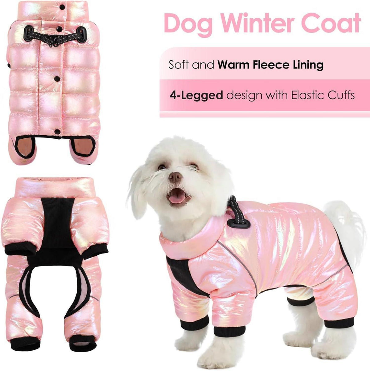 AOFITEE Wasserdichter Hundemantel Winter Warm, kleine mittel