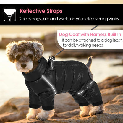 AOFITEE Hundemantel Winter Warme Hundejacke für Kleine Mittel Hunde Winddicht Wasserdicht mit Reflektierender Streifen und Reißverschluss