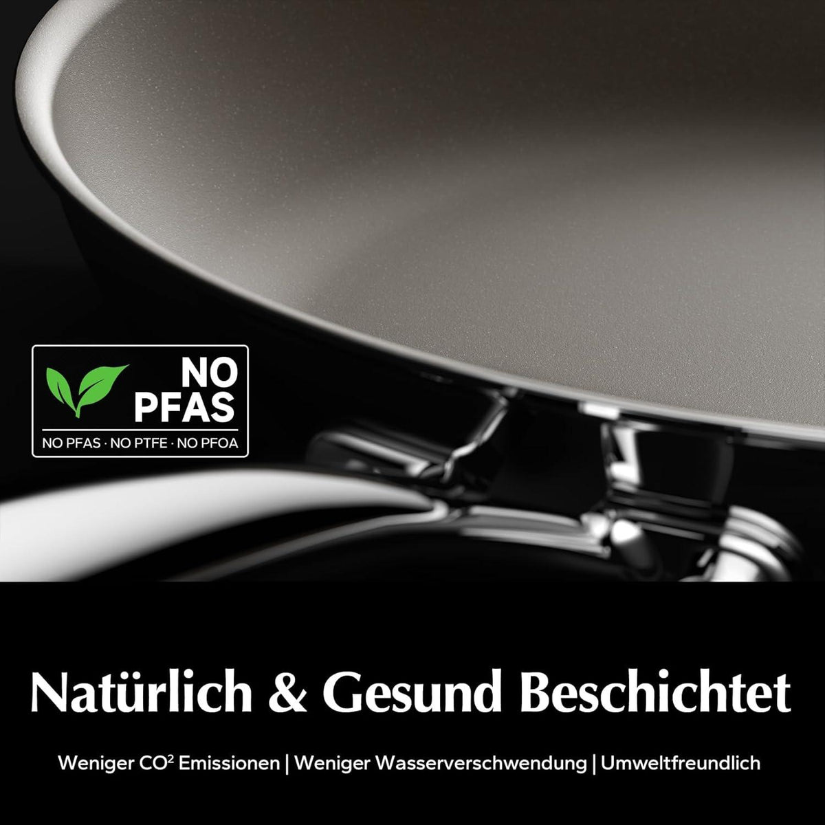 Antihaft Keramik Bratpfanne 28cm Titanium Tri-ply Edelstahl für