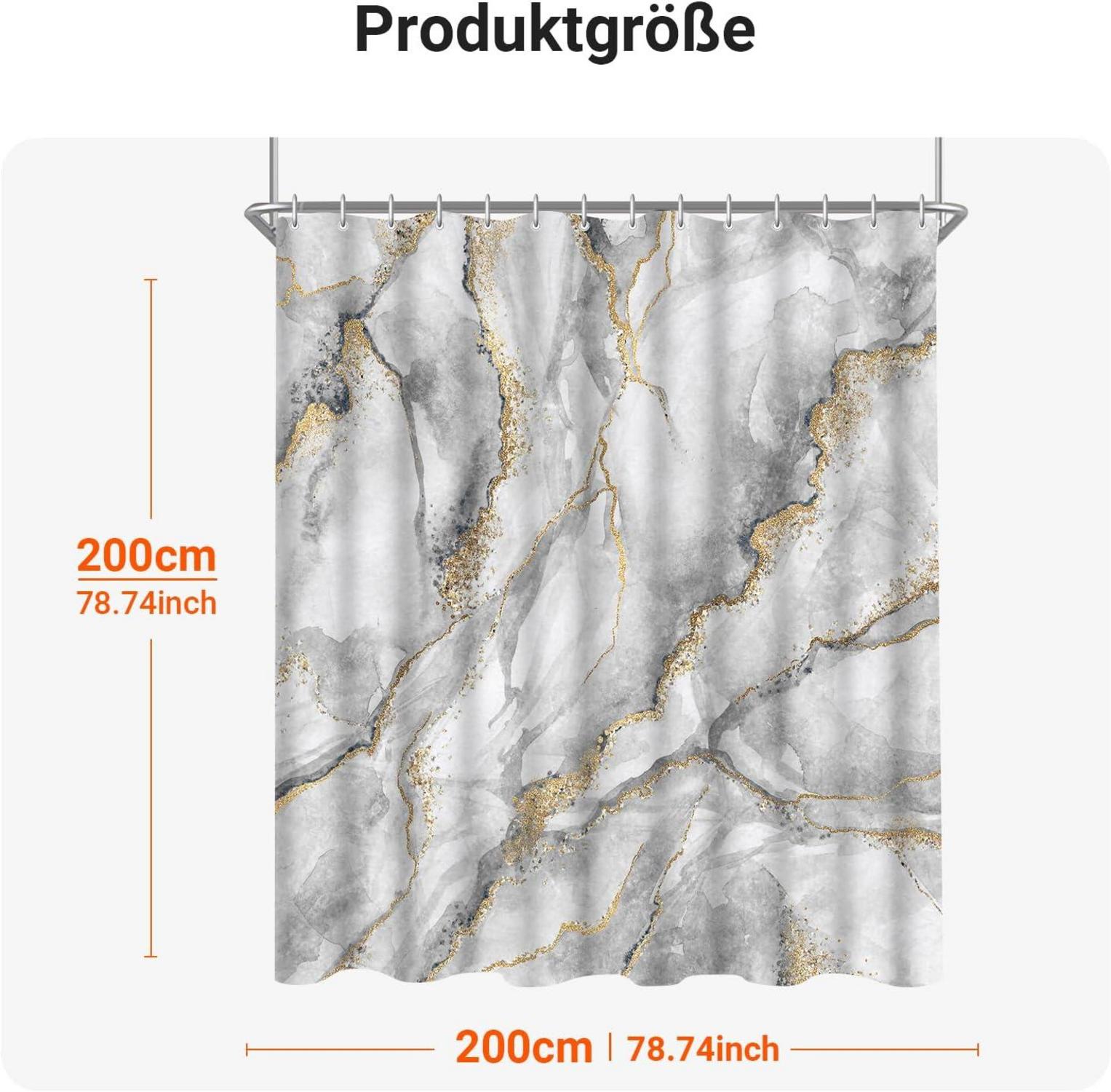 Duschvorhang 200x200cm Marmor Antischimmel Polyester Wasserdicht