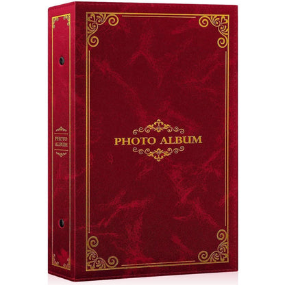 Fotoalbum 10x15cm Rot für 300 Fotos, Einsteckalbum in Lederoptik