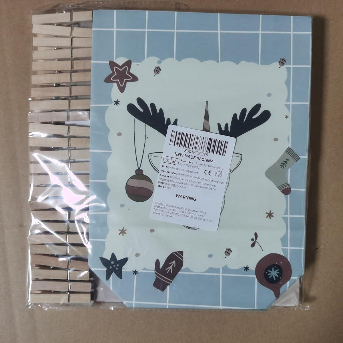 Adventskalender Einhorn Tüten 24 bedruckte Geschenktüten Zahlenaufkleber