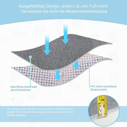 Rutschfeste Duschmatte Luffa 60x60 cm – Anti Schimmel & Abfluss