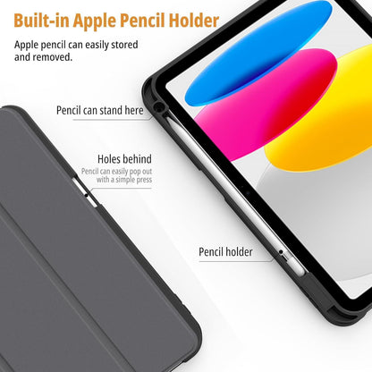 iPad Hülle mit Stifthalter, dreifach faltbar, Schwarz