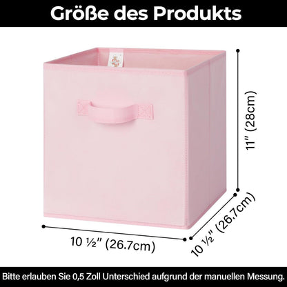 Aufbewahrungsboxen Stoff 6er Set Rosa mit Griffen 26,7x26,7x28 cm