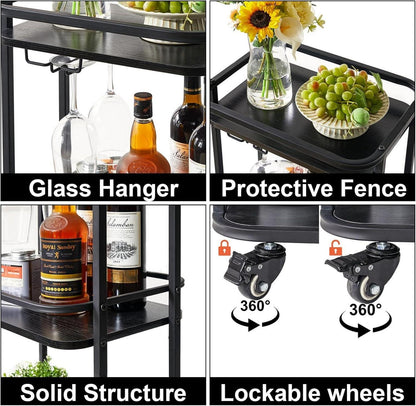 3-Tier Bar Servierwagen mit
