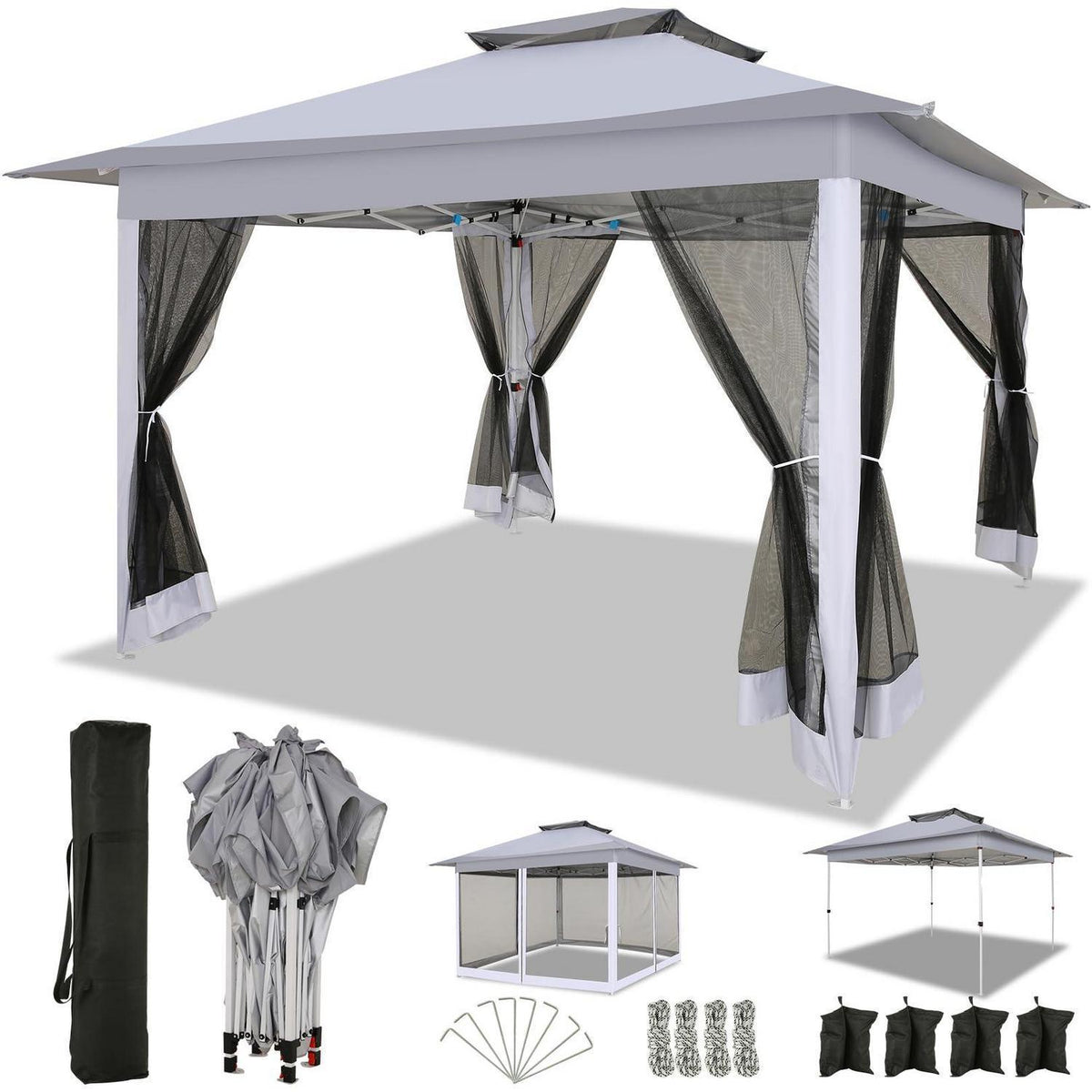 3x3 Pavillon Wasserdicht – Faltpavillon mit Seitenwänden