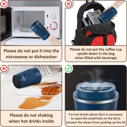 Thermobecher Edelstahl Kaffeebecher Isolierbecher Travel Mug heiß kalt
