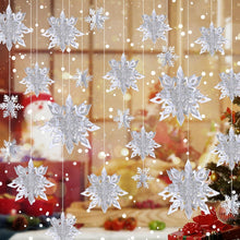 3D Schneeflocken Dekoration Weihnachtsdeko Winter Silber