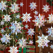 24er Set 3D Schneeflocken Weihnachtsdeko Laserfarbe