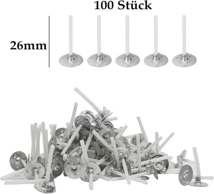 Kerzendocht 100 Stück 26mm Teelichter Kerzen Gießen DIY