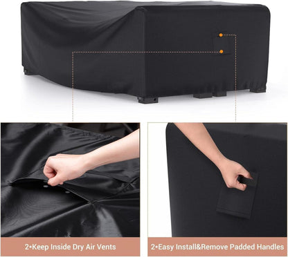 Gartenmöbelabdeckung 600D Oxford wasserdicht 200×165×80CM Schwarz