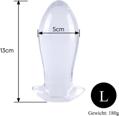 Analplug BDSMAGE transparent sicherer Hakensockel 7,5 cm