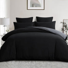 Bettwäsche Set 200x200 Schwarz Grau Wendebettwäsche 3tlg