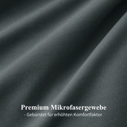 Aisbo Bettwäsche 155x220 2tlg Wendebettwäsche Grau Mikrofaser Reißverschluss