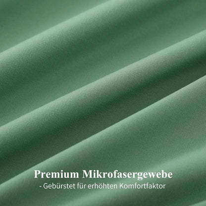 Bettwäsche 200x220 Wendebettwäsche Grün Weiß 3tlg Mikrofaser