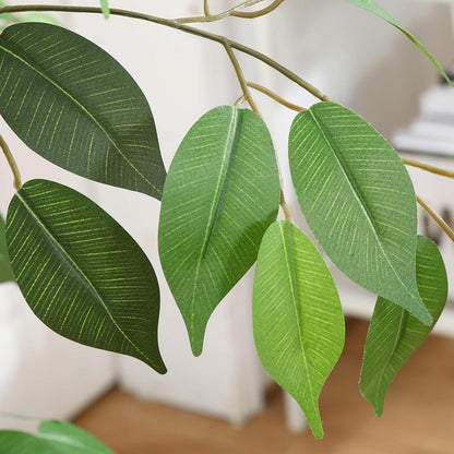 Künstliche Ficus Benjamina Pflanze 120cm Naturholzstamm im Topf