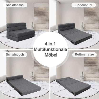 Schlafsessel mit Bettfunktion & Memory Schaum – Dunkelgrau 100x190cm