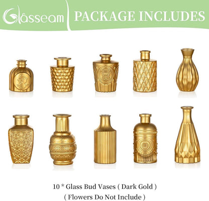 Goldene Vasen Set 10er Mini Deko Klein Hochzeit Modern Weihnachten