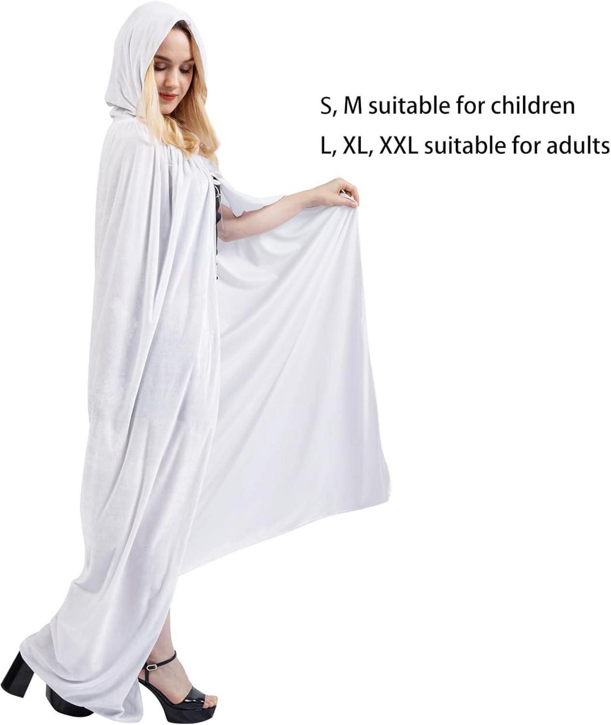 Halloween Umhang mit Kapuze für Damen Herren Kinder Vampir Kostüm