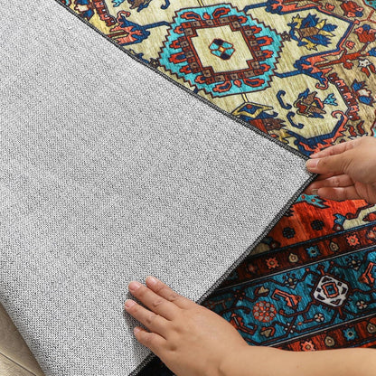 WONGS BEDDING Boho Teppich Vintage Design Rot 80x150cm