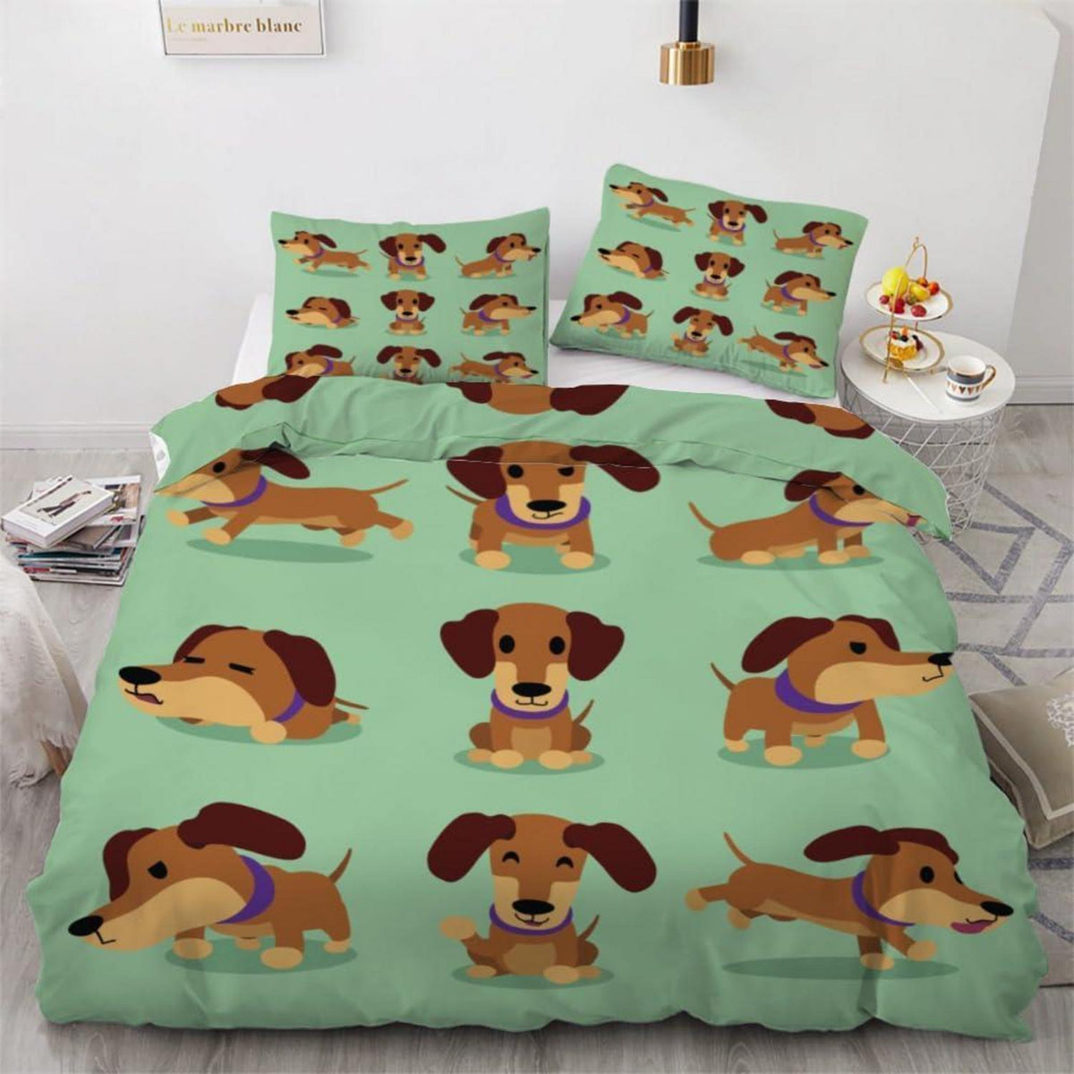 Dackel Bettwäsche Set 135x200 cm - 4-teilig Mikrofaser