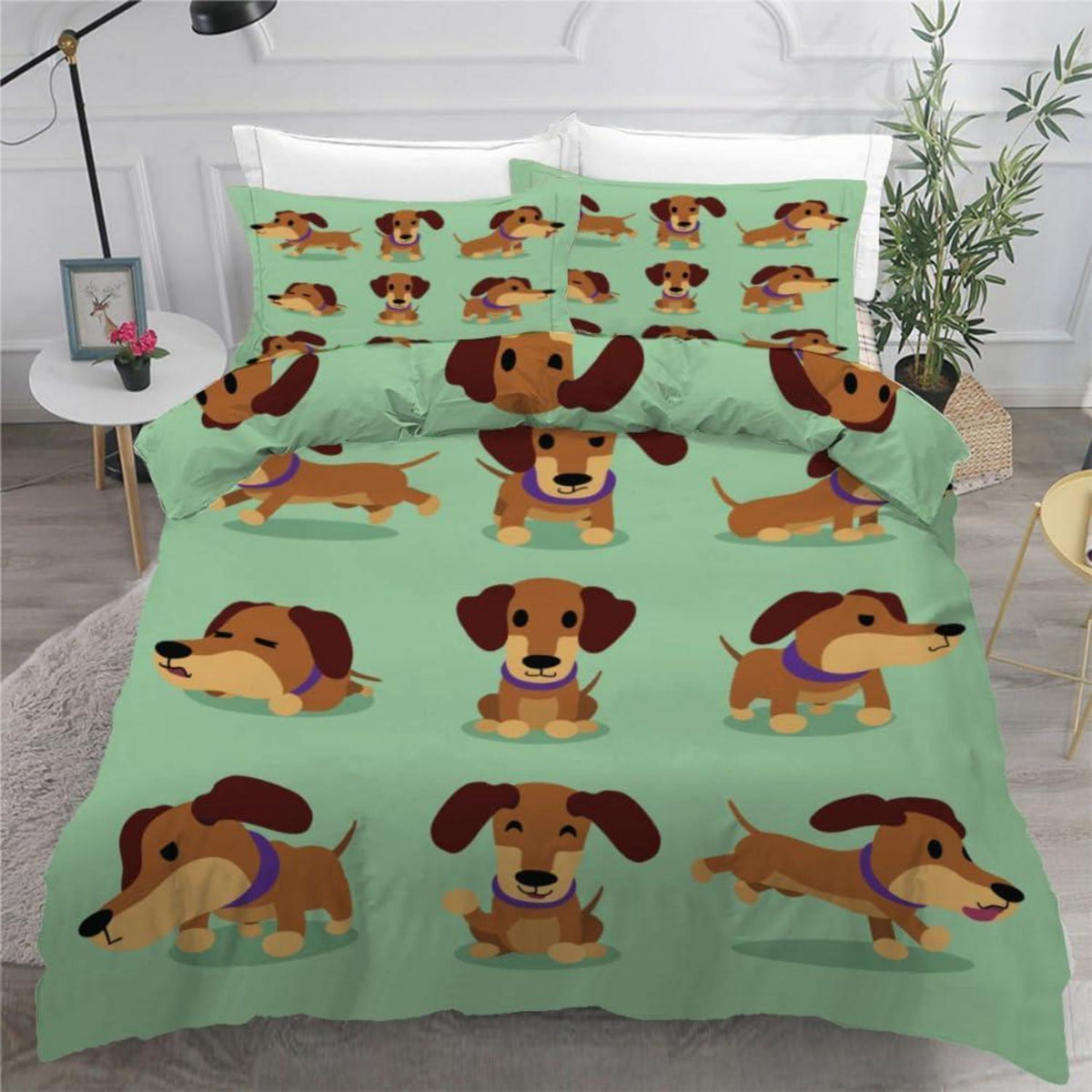Dackel Bettwäsche Set 135x200 cm - 4-teilig Mikrofaser