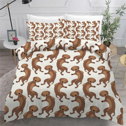 Dackel Bettwäsche Set 200x200 cm - 3-teilig Mikrofaser
